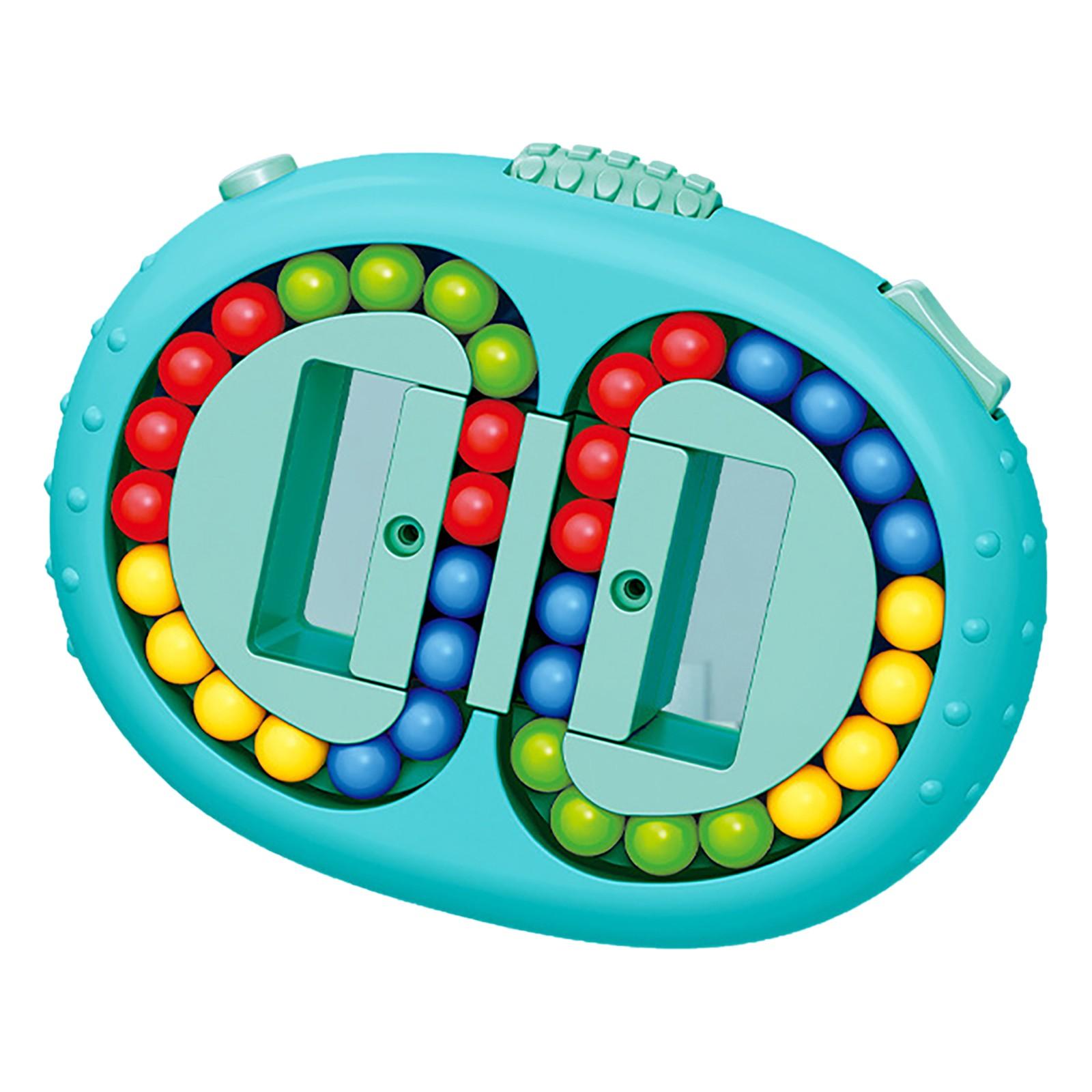 

(H0826)Fidget Fun Double Flip вращающаяся волшебная игрушка-головоломка из бисера снимает стресс, игрушка для детей и взрослых синий