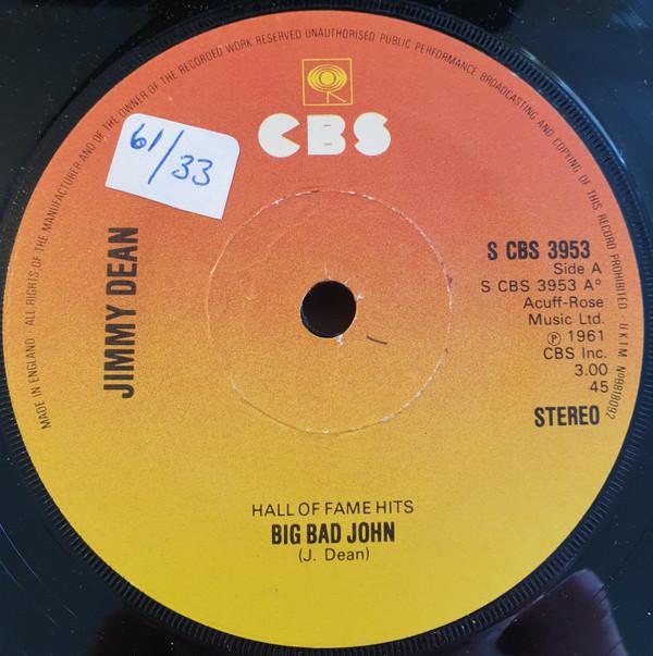 

7inch Record JIMMY DEAN - Big Bad John SCBS3953 CBS 1976 UK Rock Used