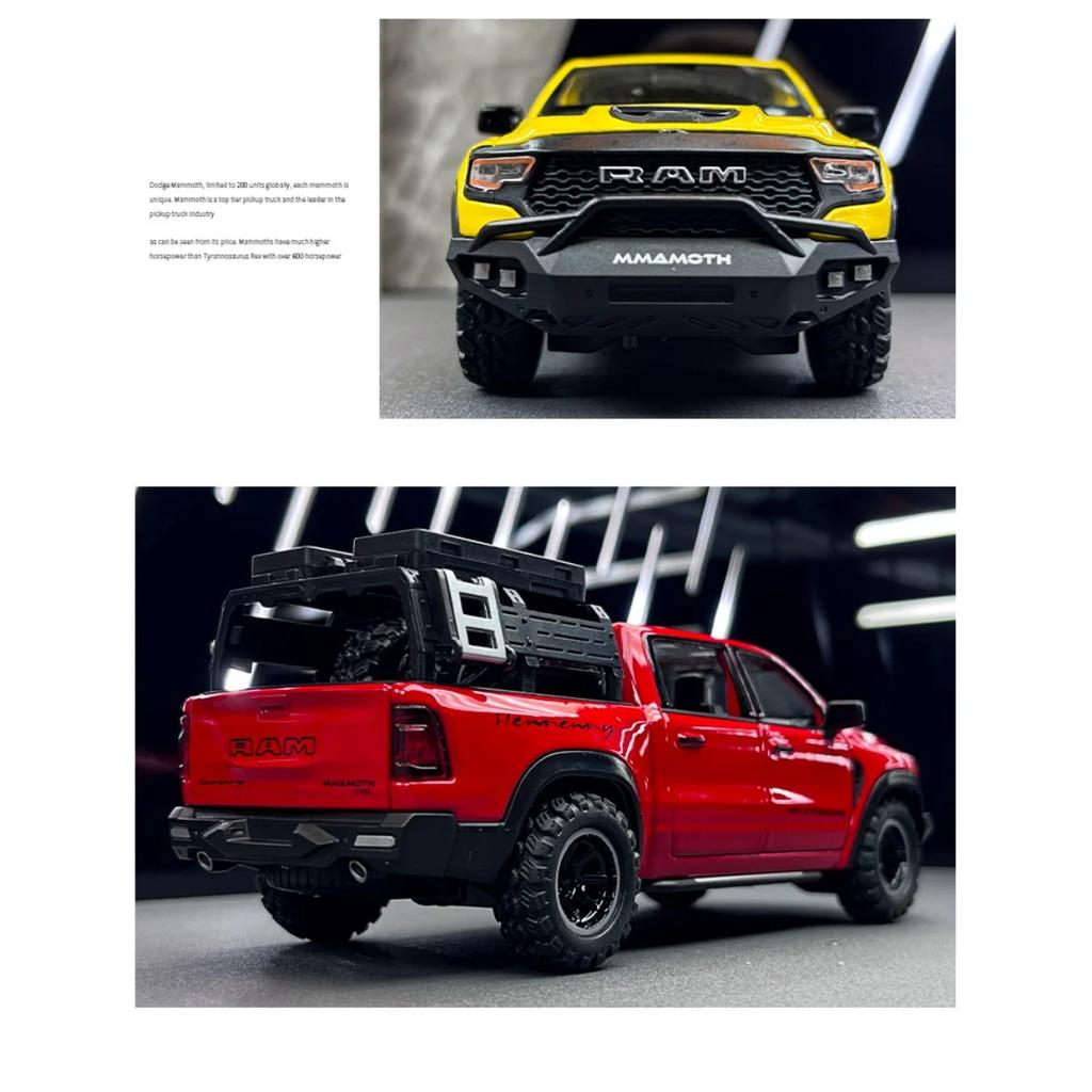 1/32 Ford RAM 1000 TRX Mammoth Picku Alloy Model Car Toy Diecasts Metal Casting Sound and Light Car Toys for Children Vehicle