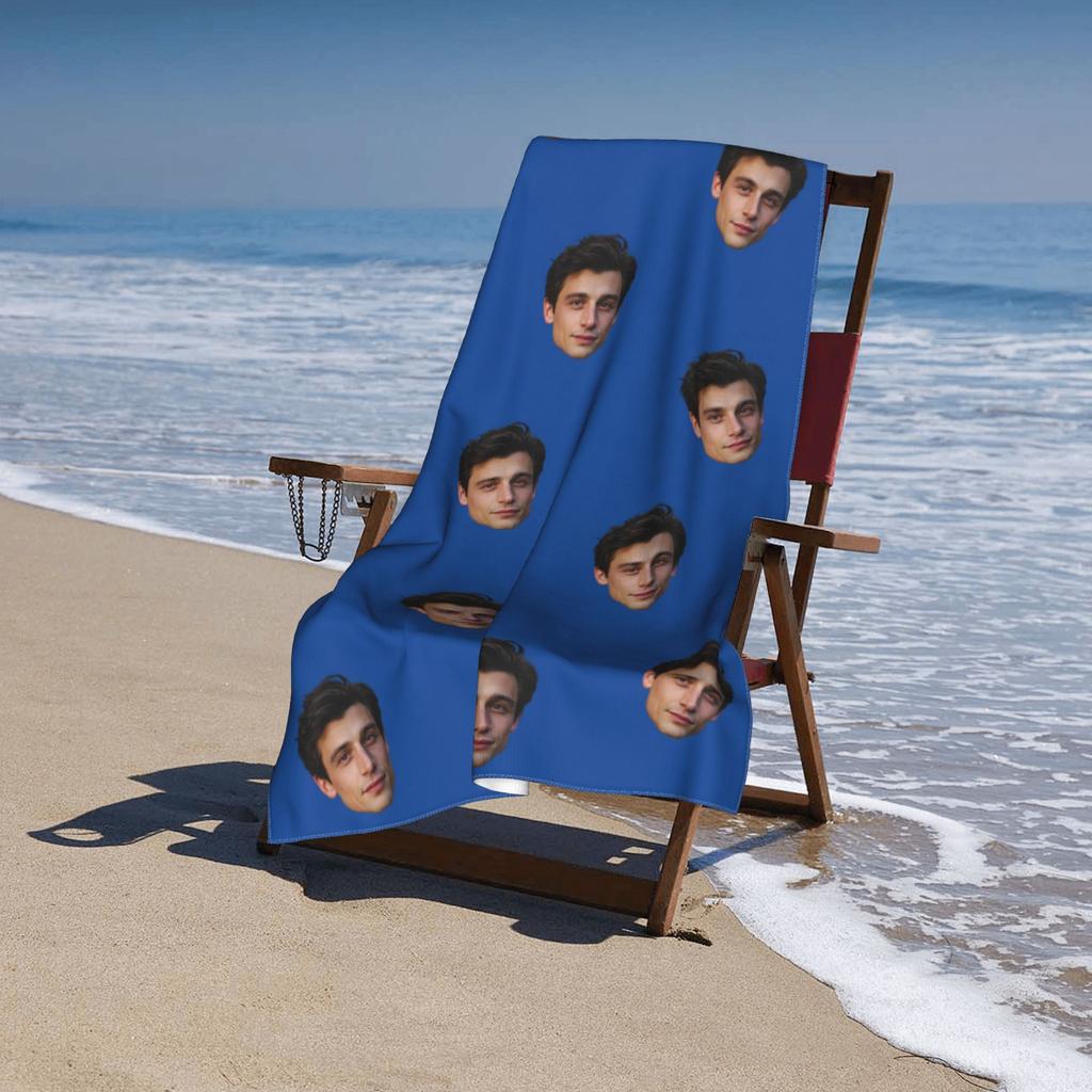 Custom Po Strandlaken Zacht Microvezel Lichtgewicht Polyester Handdoek Anti-Zand Voor Familie Vrienden Feest Sneldrogend Badhanddoek