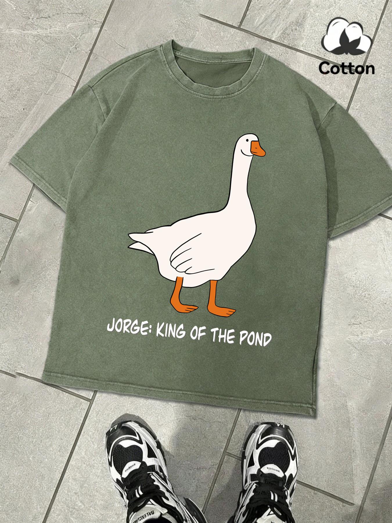 

Jorge King Of The Pond Design Washed Mans TShirts Sport Casual Tee Summer Fashion Vintage Clothing Cotton Unisex Loose Top S