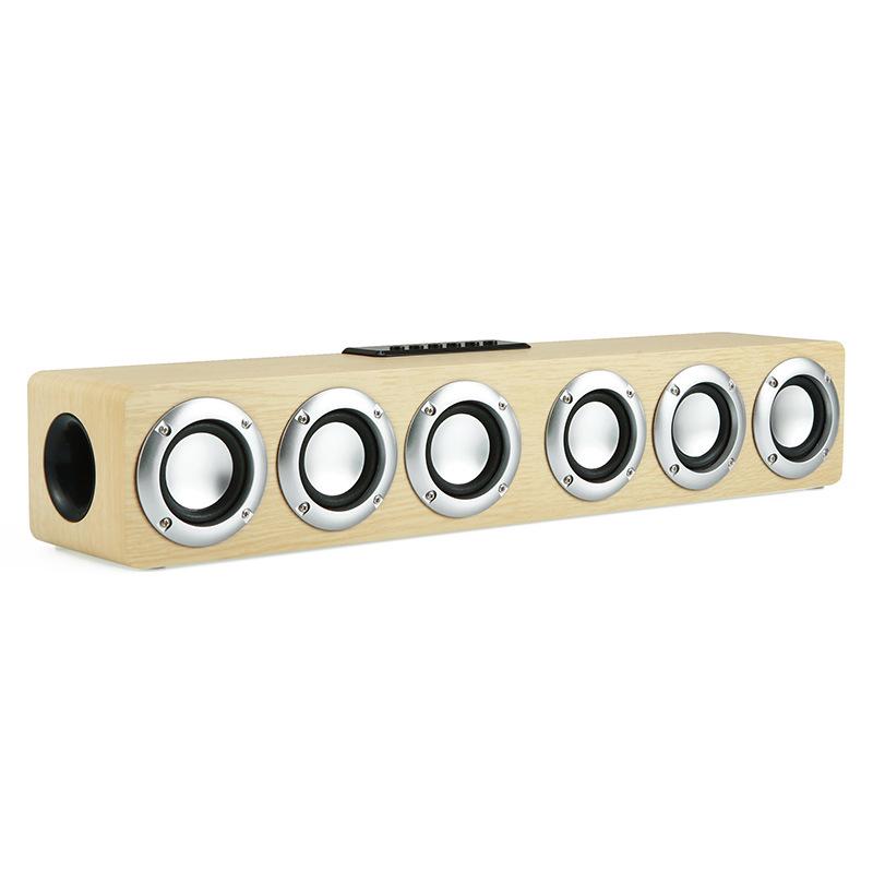 

Ретро Деревянная Звуковая панель Bluetooth с Сабвуфером, Высокая Громкость, Беспроводная Домашняя Акустическая Система