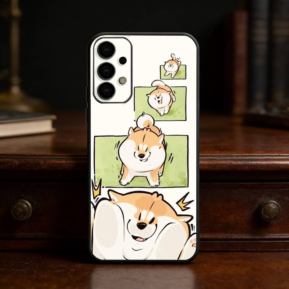 Cute Shiba Inu phone Case For Samsung S25,24,21,22,23,30,Ultra,20,Plus,Fe,Lite,Note Soft Black Cover