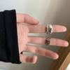 Δαχτυλίδι από Ασήμι 925 Γεωμετρικό Πολυεπίπεδο με Στρογγυλές Χάντρες Γυναικεία Μόδα Punk Τemperament Αντιαλλεργικό Στολίδι Κοσμήματα
