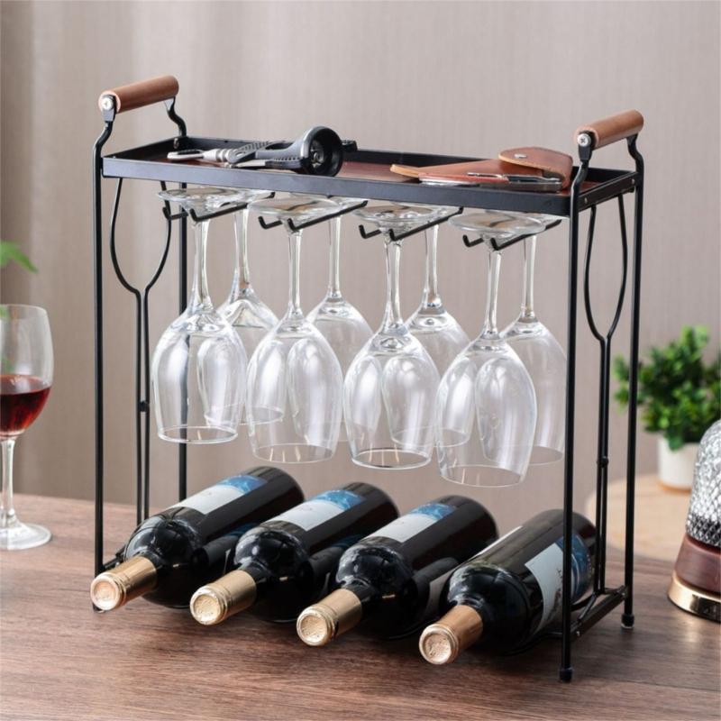 Space Saving Multifunctional Wine Glass Holders And Storage Rack For Kitchens Dining Room Modern Compact Design
