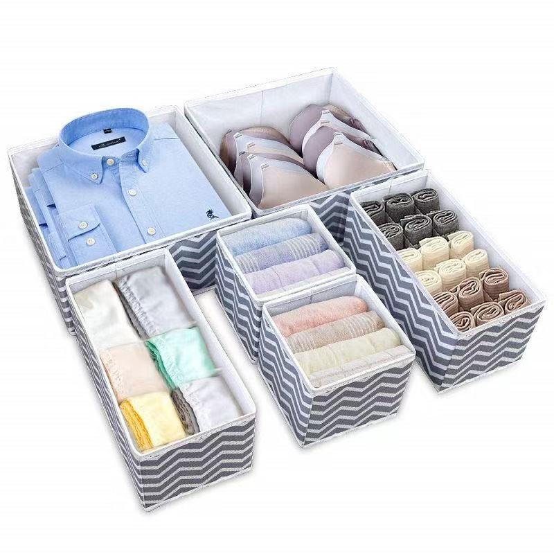 6pcs Fabric Underwear Storage Box Drawer Organizers For Closet Organization And Storage Of Socks Underwear Ties And More Cabinet