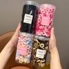 200pcs/set Girls Fluffy Hair Tie Jars Soft Textured Small Scrunchies Perfect Daily Hairstyling Cute Hair Bands Ponytails Adorable Vibrant Hair Tie