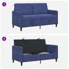 Sofa with Storage Space Police Blue 152 x 78 x 87 cm Polyester