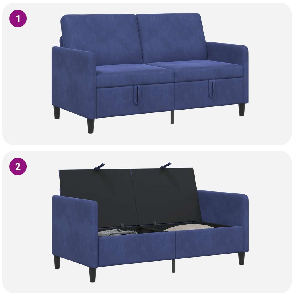 Sofa with Storage Space Police Blue 152 x 78 x 87 cm Polyester