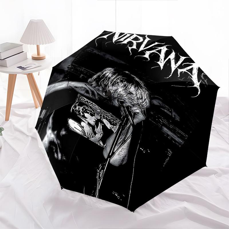 1pc KISS NIRVANA Automatic Open/Close Umbrella with 8 Rib Windproof Canopy,Compact & Portable Travel Umbrella,10257