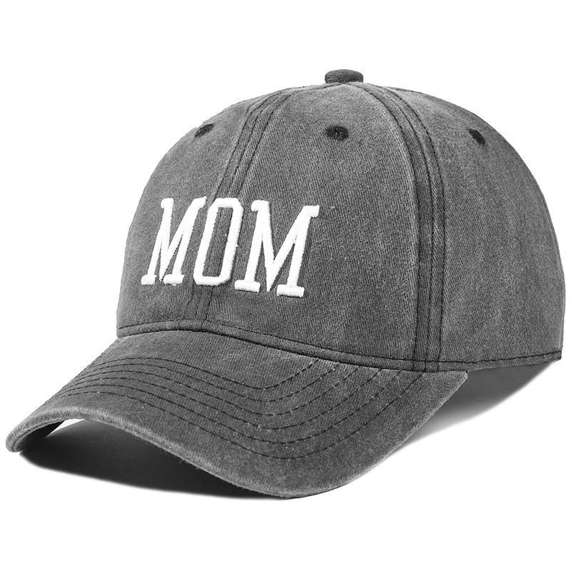 Vintage Washed Cotton Embroidered Dad & Mom Baseball Cap - Casual Duckbill Sun Hat