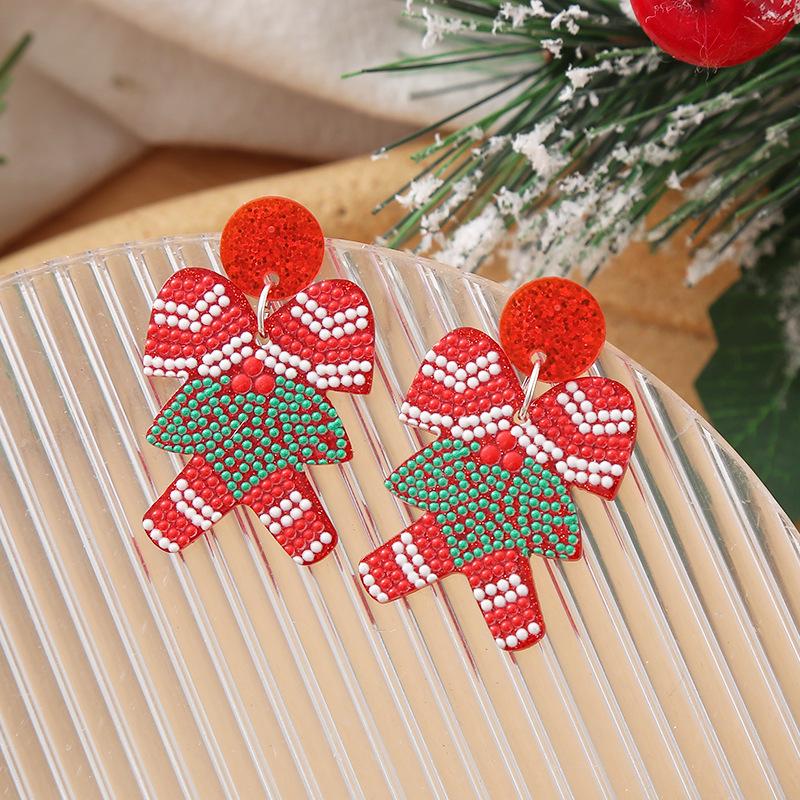 European & American Christmas Teardrop Earrings - Santa, Tree & Reindeer Acrylic Dangles For Women