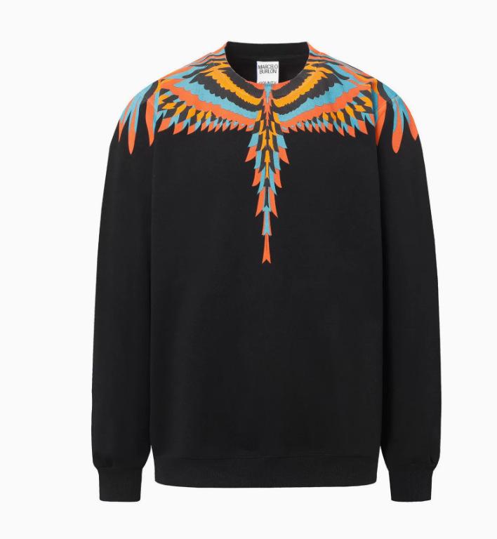 Felpa con cappuccio Marcelo Trendy Feathered Wings: Felpa girocollo unisex con motivo a fulmini e serpenti multicolore Phantom Wings.