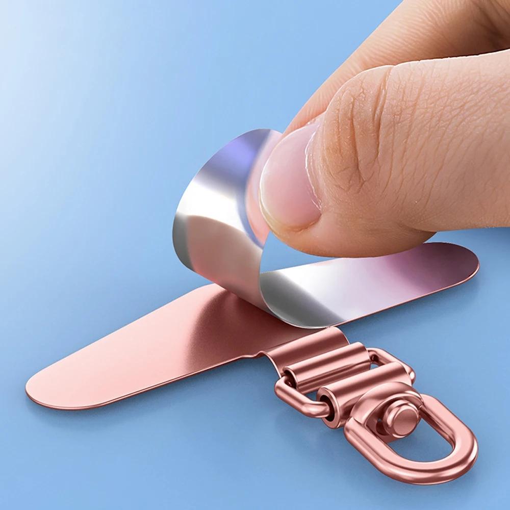 Universal 360 Degree Rotatable Stainless Steel Phone Lanyard Patch Anti-lost Metal Gasket For Cellphone Case Strap Parts Pad