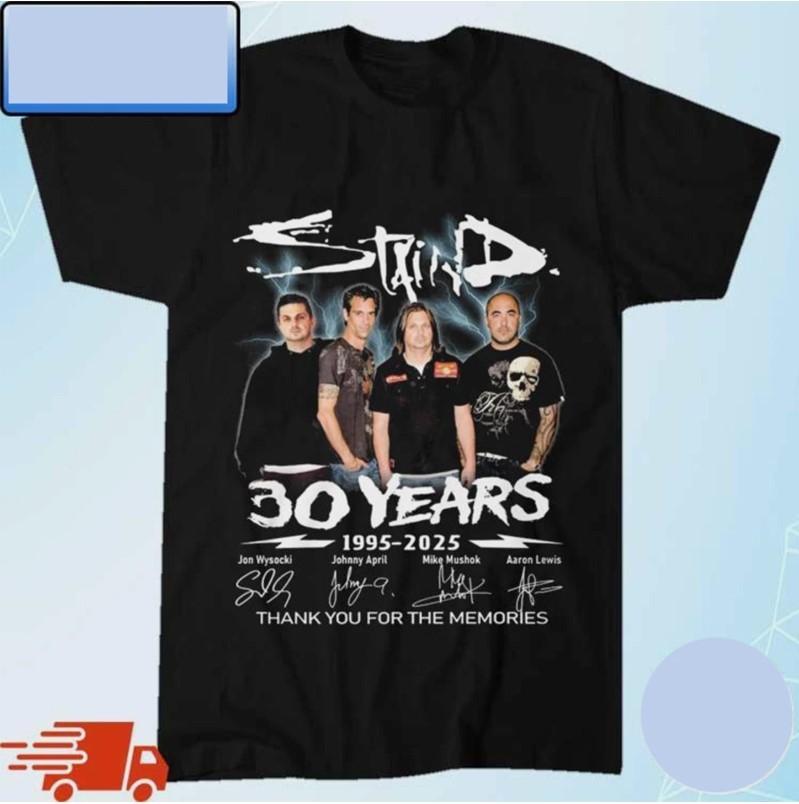 

BAND Staind 30 Years Of The Memories 1995-2025 Signatures T Shirt Unisex T-Shirt L