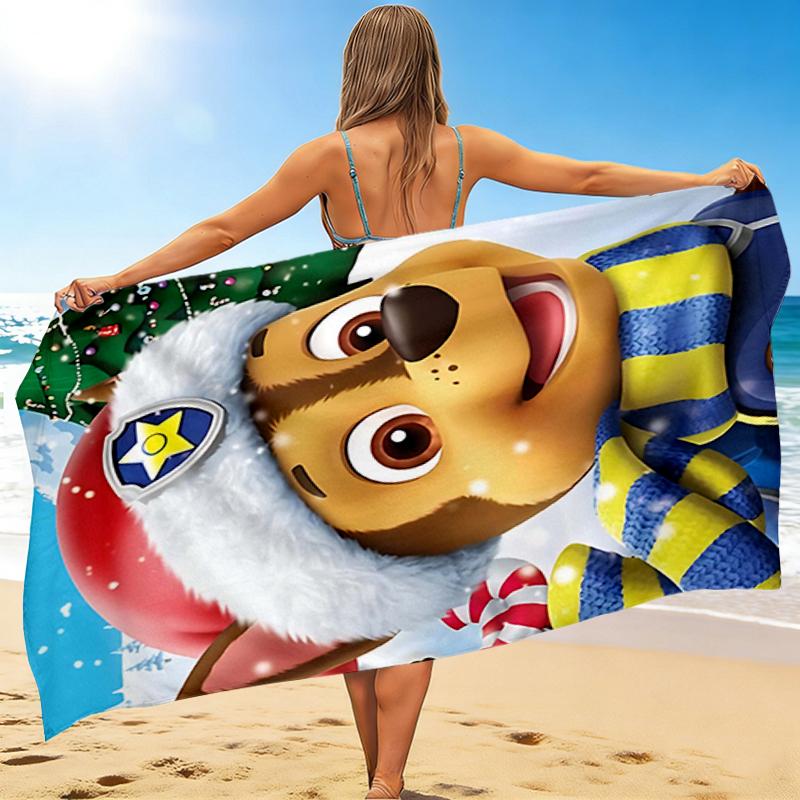 1Pc Paw Patrol Christmas Adventure Beach Towel Quick Dry Multiuse For Beach Pool Gym Yoga Home Travel Christmas Halloween Xmas Gift S1389
