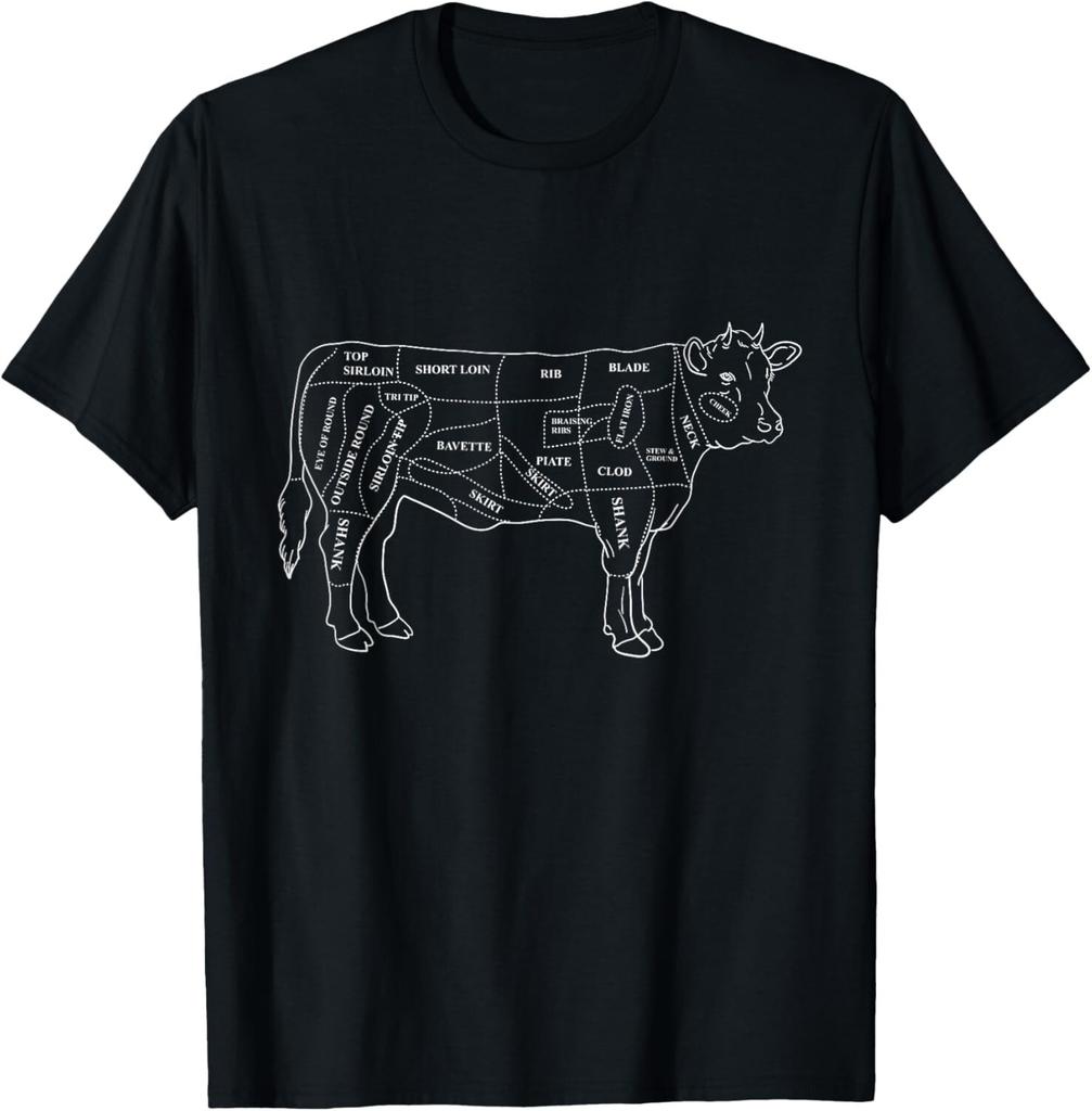 Cow Butcher Beef Cuts Diagram - Eat Beef Butcher Cut Chart Gift Unisex T-Shirt