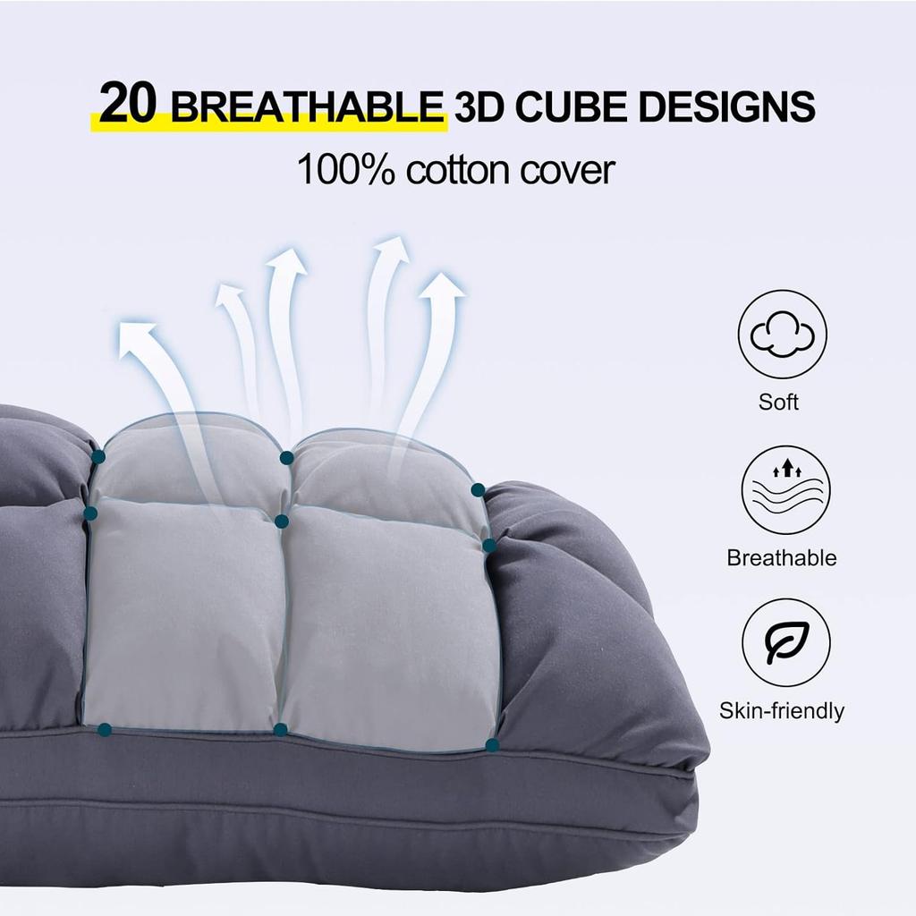 Poduszki Rozmiar Queen Miękkie Wsparcie Poduszki Queen 1 Sztuka na Łóżko, Puszysta Poduszka z Alternatywą dla Puchu, Luksusowa Hotelowa Poduszka Żelowa do Spania na Boku (Biały)