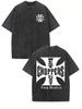Vintage West Coast Choppers Shirt Schwarz 230g Schweres DTG-Druck Säurewasch T-Shirt