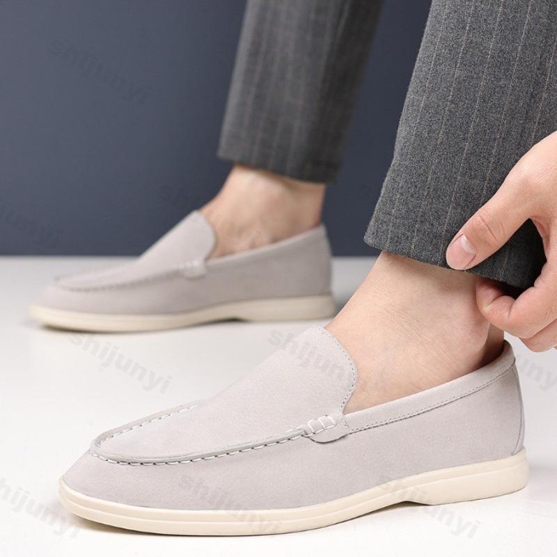 Fashion Men Flat Loafers 2025 High Quality Microfiber Leather Flat Shoes Comfortable Non Slip Fashion Loafers Light Outdoor Casual Shoes