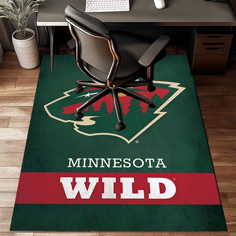Minnesota Hockey Team Floor Mat for Living Room, Game Rooms, Office, Bedroom, Office Floor Mat Playful Design, Christmas Fan Gifts