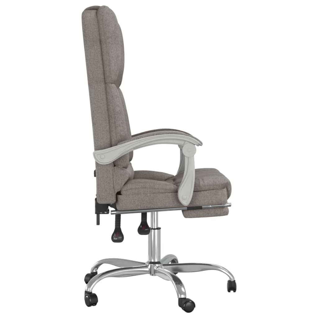 Office Chair with Massage Function Taupe Fabric