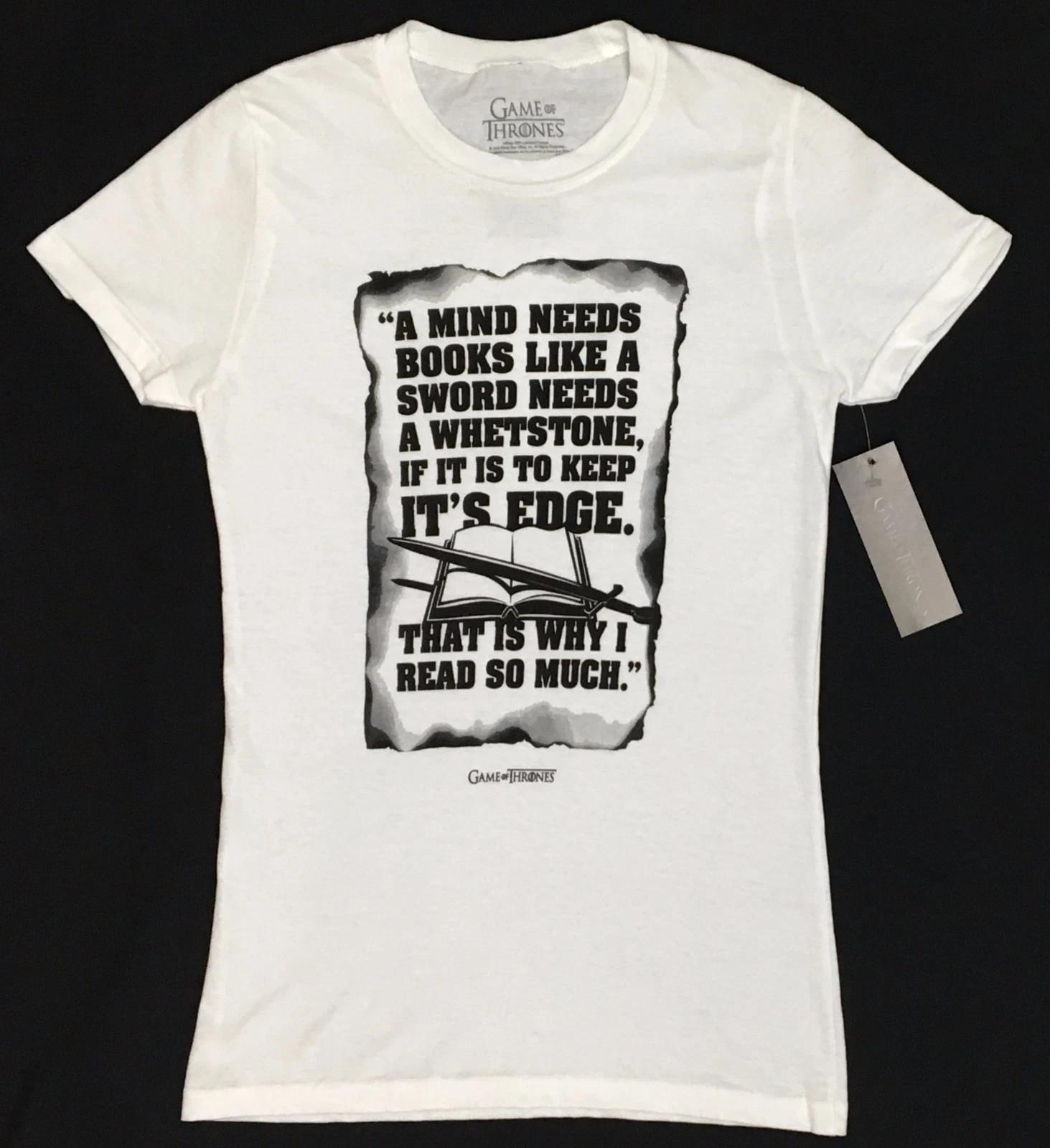 Game Of Thrones MY MIND IS MY WEAPON Tyrion Lannister Quote T-Shirt NWT L