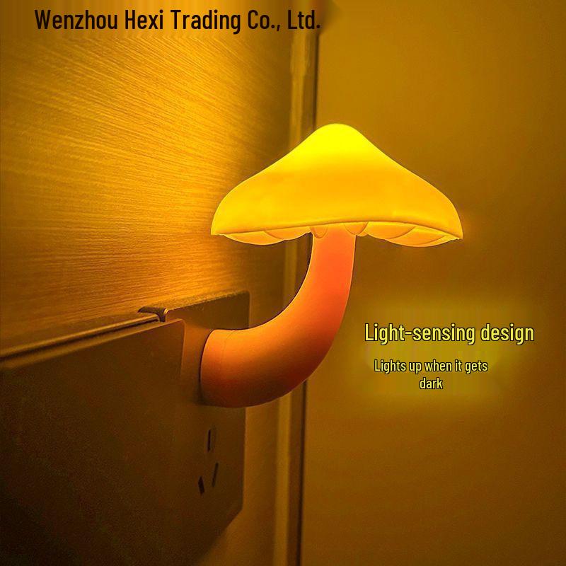 Mushroom LED Night Light with Sleep Sensing for Baby Feeding