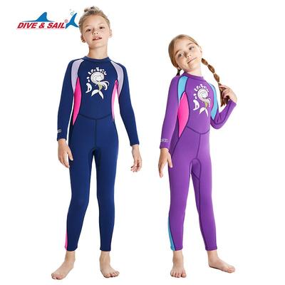 2.5mm Children's Diving Suit One-piece Long-sleeved Girls 'warm Swimsuit Sunscreen Snorkeling Surfing Pants