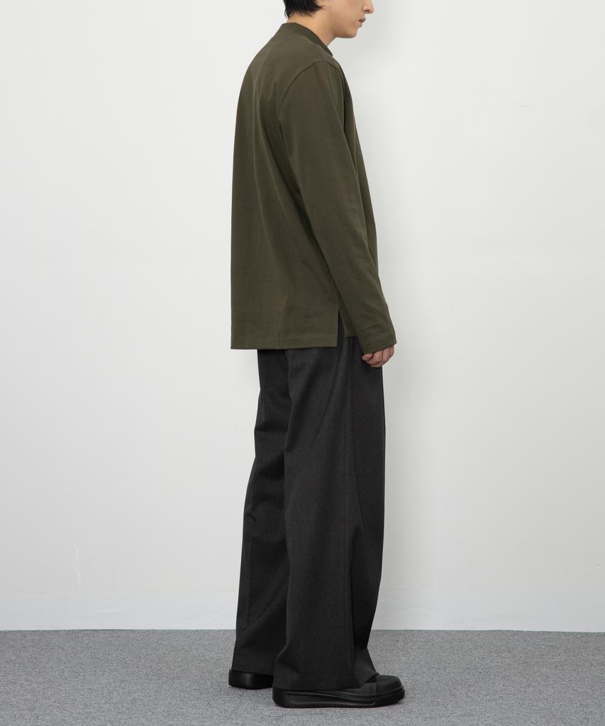 RAW TO RAW Mrn007 Fine Cotton Half Neck Pullover (Fiddle Leaf)