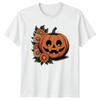 Smiling Jack O Lantern TShirt Floral Halloween Autumn Gift For Him And Her