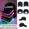 Verstellbare LED-Licht Hip-Hop Leuchtende Baseballkappe Anpassbares Logo Bar Nachtmütze Mode Blinkende Sportkappe