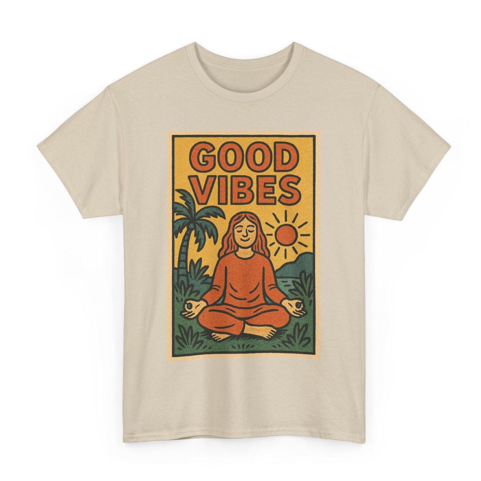 Good Vibes T-Shirt: Retro Comic Style Graphic Tee L