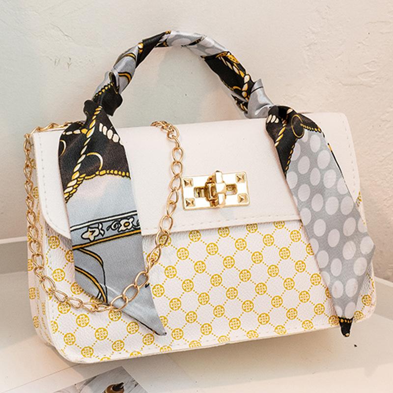 Bag women's bag printed plaid small square bag new women's niche hand carry one shoulder messenger bag