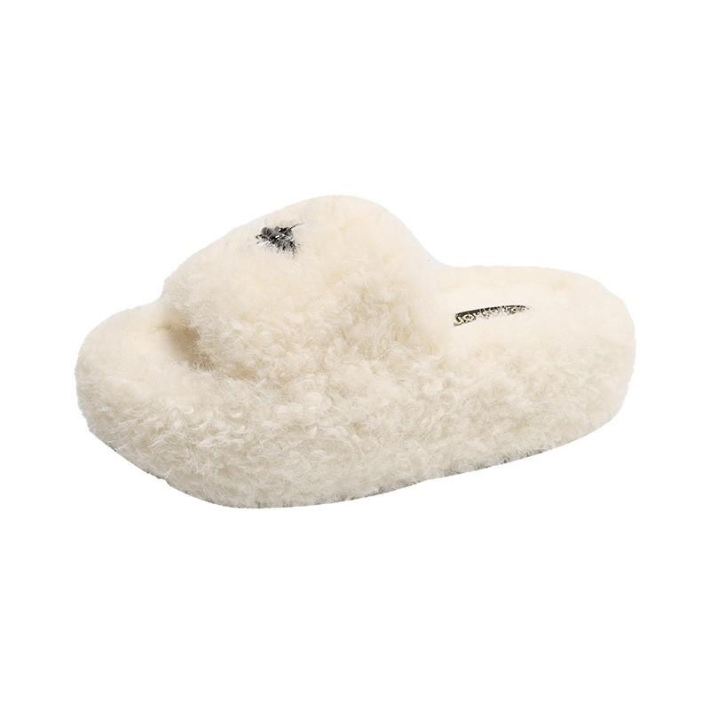 Internet Celebrity Mao Mao Slippers Women Wear Autumn and Winter 2025 New Home Super Fire Ins Tide Non-slip Thick Bottom Cotton Mop