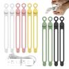 24Pcs Silicone Cable Ties for Bundling Earphone, Phone Charger, Computer Cords, Reusable Cord Organizer Cable Management 6 Color