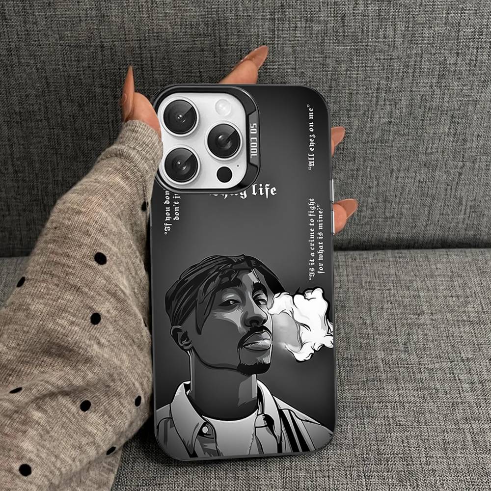 2Pac Hip Hop Singer Phone Cases For IPhone 17 16 15 14 13 12 11 Plus Pro Max Pro Color Matte Cover
