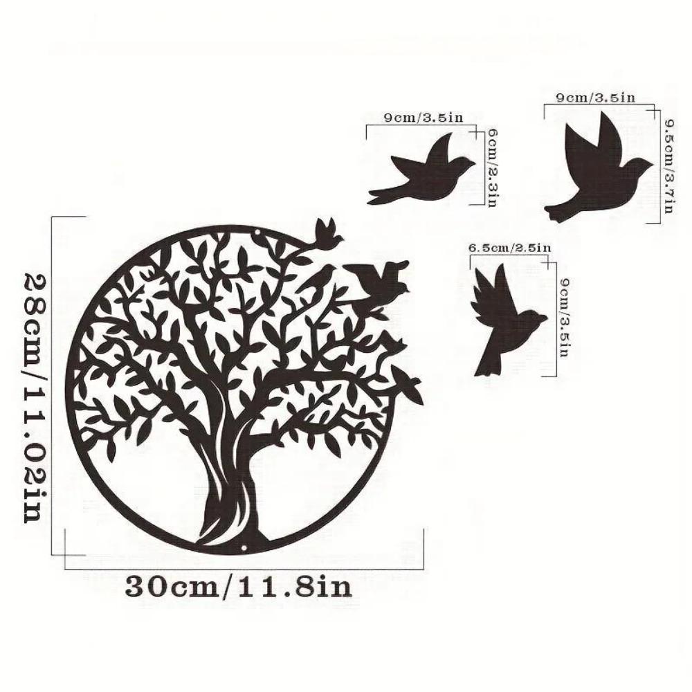 

Metal Artwork Wall Decor Vitality Symbol Outdoor Patio Graceful Celebration Gift House Adornment Emblem TY3885-01-11.81in