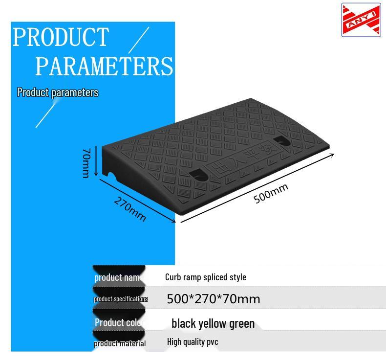 Portable Curb Ramp Triangle Pad for Cars