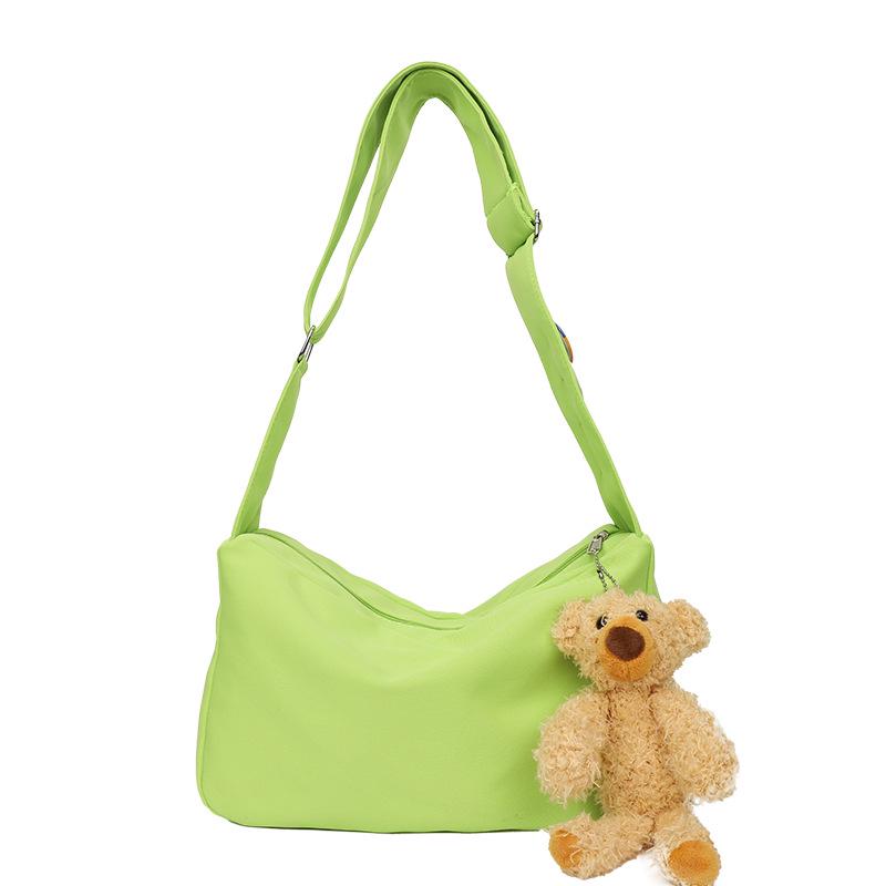 Teddy Dog Plush Crossbody Bag - Multi-color Nylon Pendant for Girls