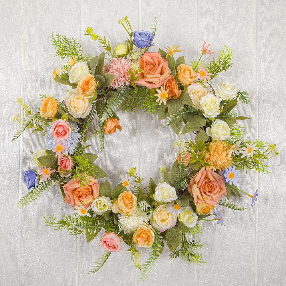 Season Little Rose Wreath Pendant Valentine'S Day Easter Ornament Door Hanging