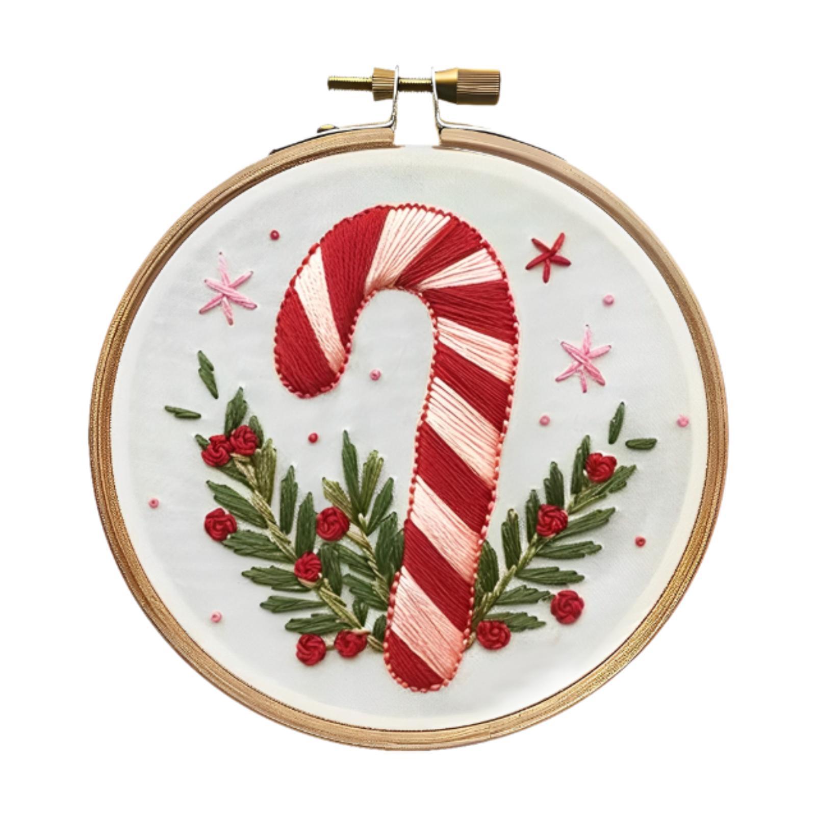 Christmas Embroidery Starter Kit Embroidery with Christmas Pattern Hand Craft for Beginners