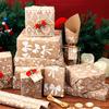 17" X 120" Wrapping Paper Roll Bowknot Merry Xmas Deers for Gifts Birthday Vintage White Craft Paper Graduations Engagement