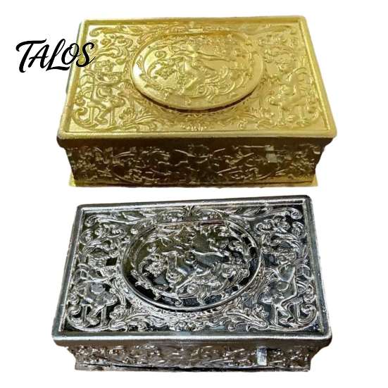 Artistic Embossed Metal Craft Automatic Pop Up Bird Music Box with Mechanical Singing Bird, Vintage Gold Alloy Holiday Gift for Women Jewelry