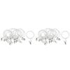 Curtain Rod Rings with Clips Iron Heavy-duty Curtain Ring Hook for Window Support Bar Curtains Rail Holder