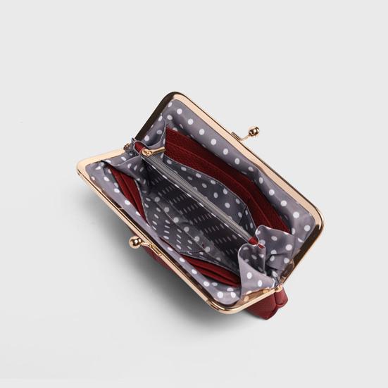 Női borítéktáska Vintage csattos pénztárca Valódi bőr utazó pénztárca több kártyatartóval Kártyatartó randevúra, buliba, vásárláshoz