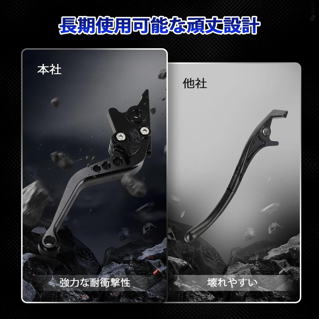 JFG Motorrad Bremskupplungshebel Set, Verstellbar, Klappbar, Aluminium, Kompatible Fahrzeuge, Monkey 125, GLOM125 [GROM125], MSX125, Motorräder - Schwarz