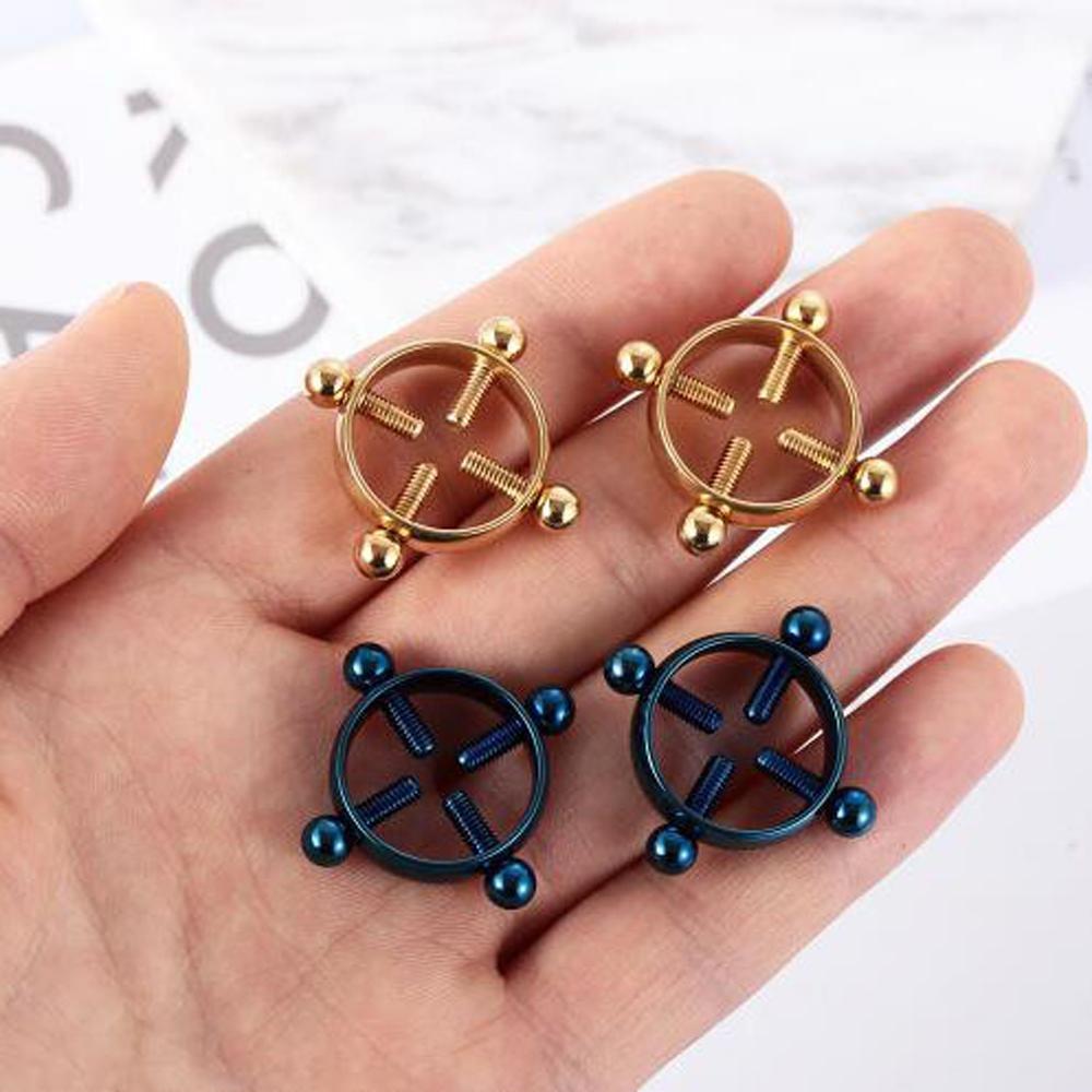 2Pcs Edelstahl Nicht Stechende Nippel Klemmen Ring Sexy Schmuck Dekoration Stimulieren G Punkt Schmerzlos Erwachsene Sex Spielzeug für