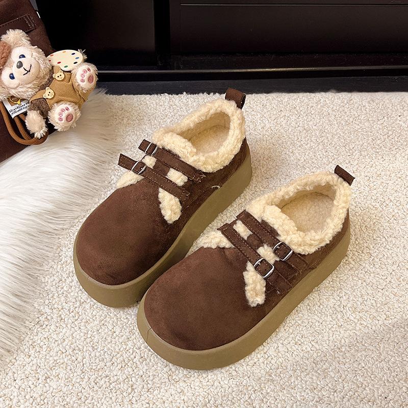 Women's thick-soled winter lightweight warm winter cold padded snow boots non-slip wear-resistant casual sneakers cotton boots Le Fu shoes