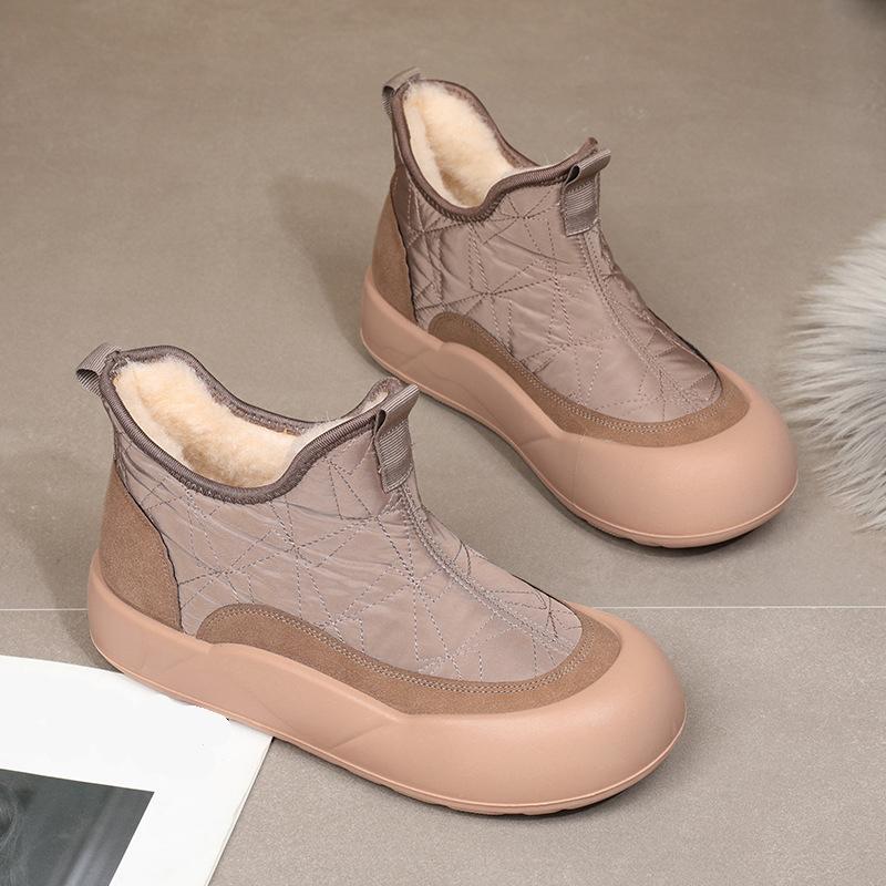 Antislip Dikke Zool Sneeuwlaarzen Dames Winter Casual Zachte Zool Comfortabele Katoenen Schoenen